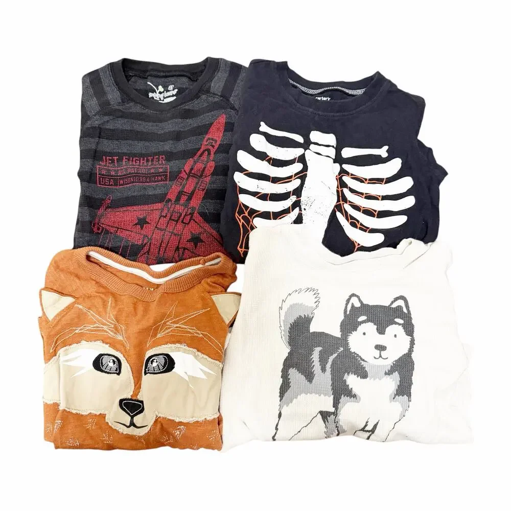 Lot of 4 Boys 4T Long Sleeve Shirts